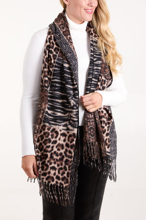 Multi Animal Print Scarf