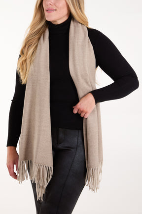 Plain Fluffy Tassel Scarf