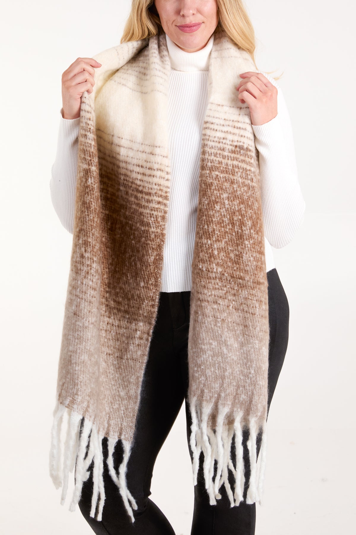 Ombré Brushed Tassel Scarf 