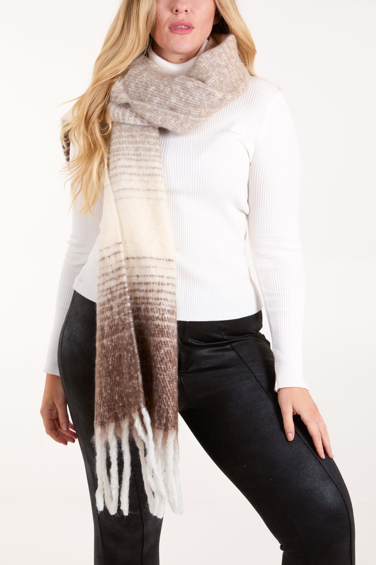 Ombré Brushed Tassel Scarf 