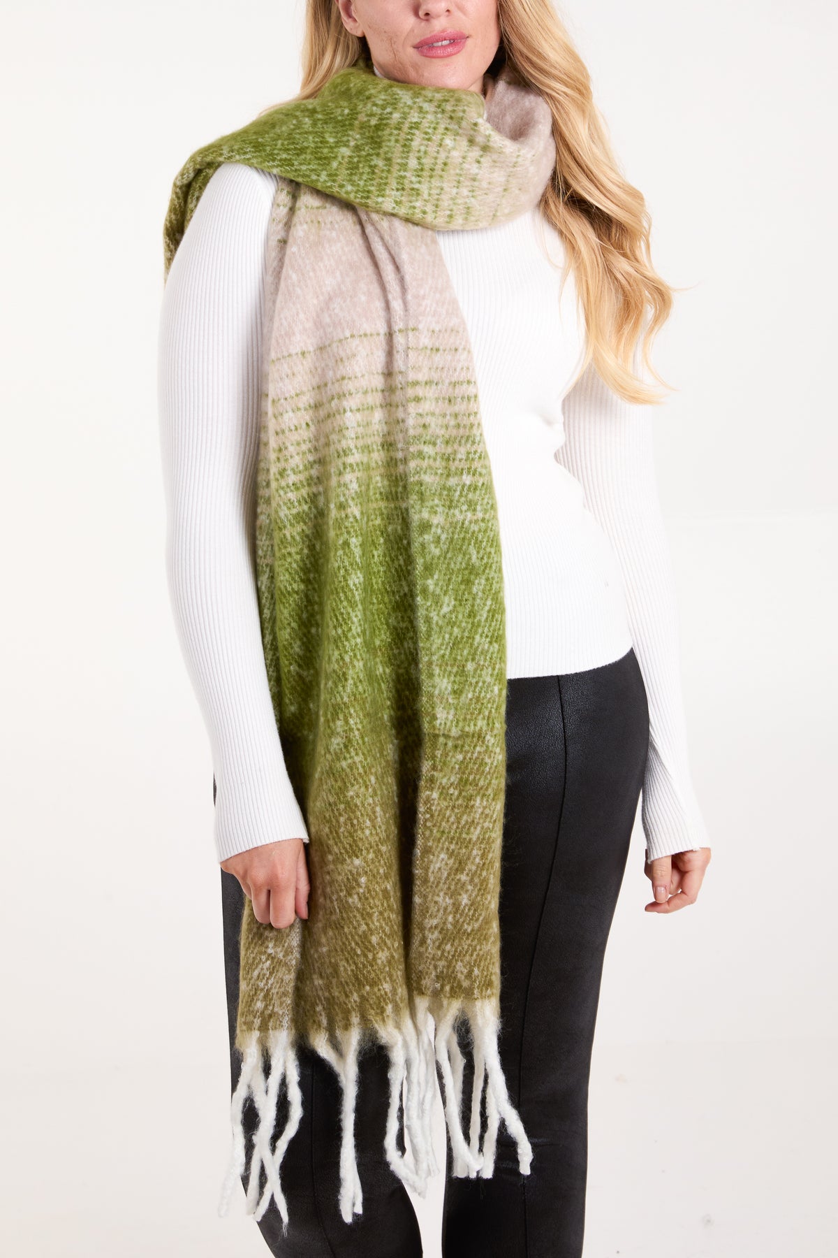 Ombré Brushed Tassel Scarf 