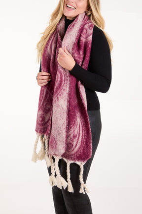 Paisley Printed Tassel Scarf