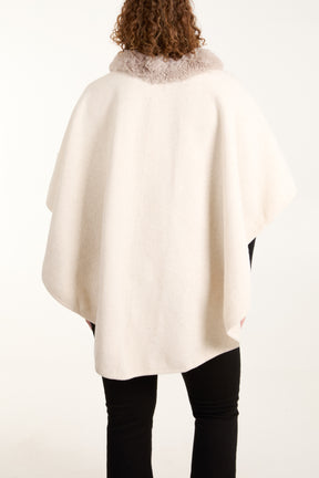 Fur Trim Wrap Cape