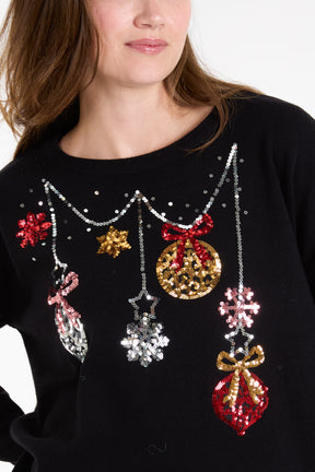 Sequin Jingle Bell Bauble Jumper