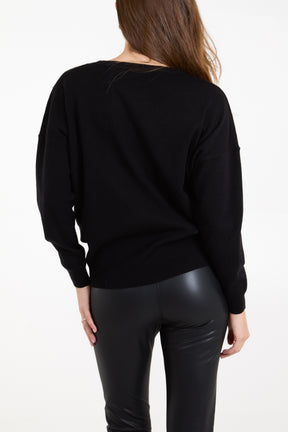 Sequin Jingle Bell Bauble Jumper