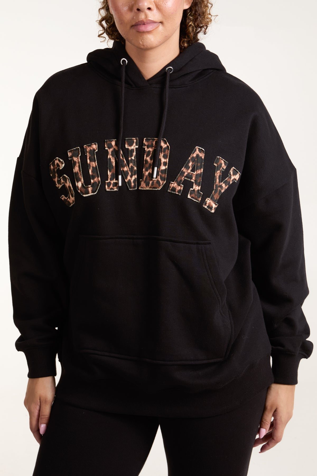 Sunday Leopard Print Logo Hoodie & Legging Set