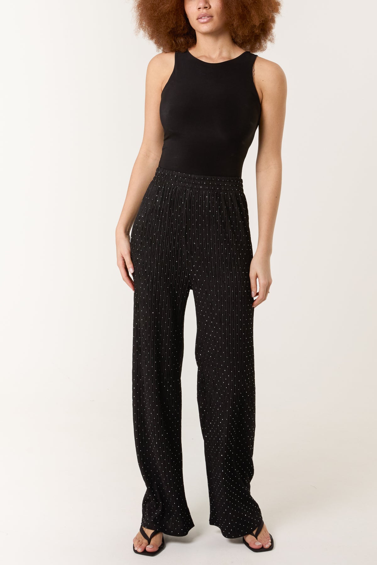 Diamante Embellished Elasticated Trousers