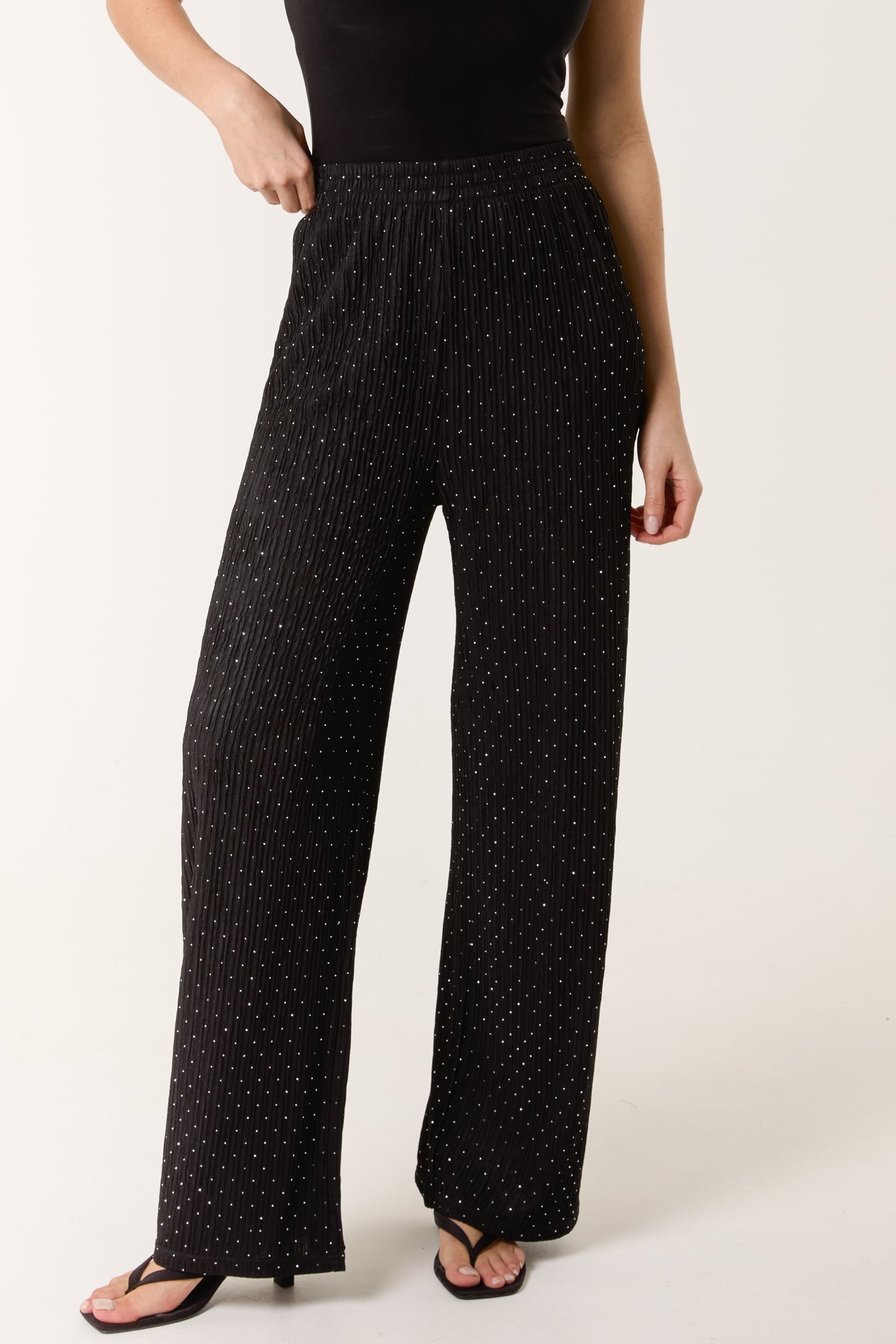 Diamante Embellished Elasticated Trousers