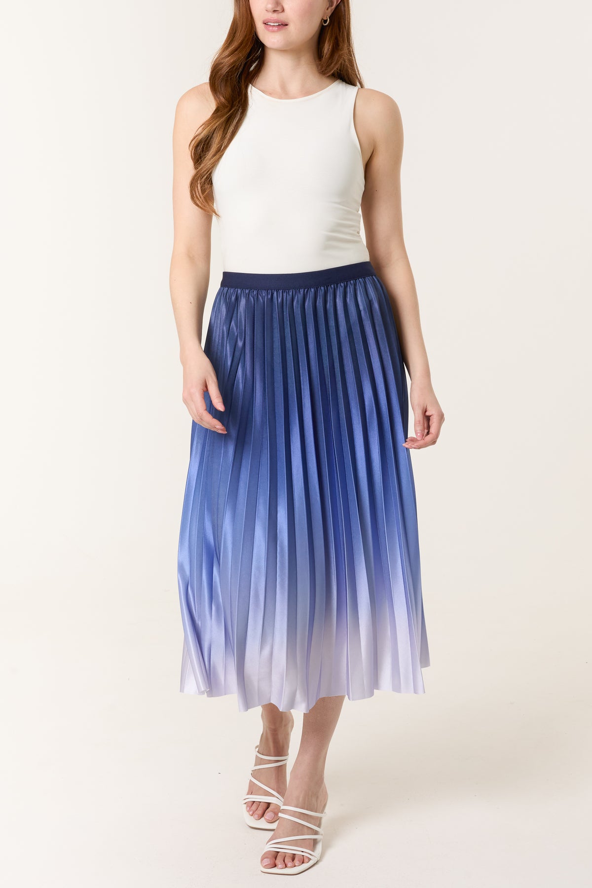 Gradient Colour Pleated Skirt