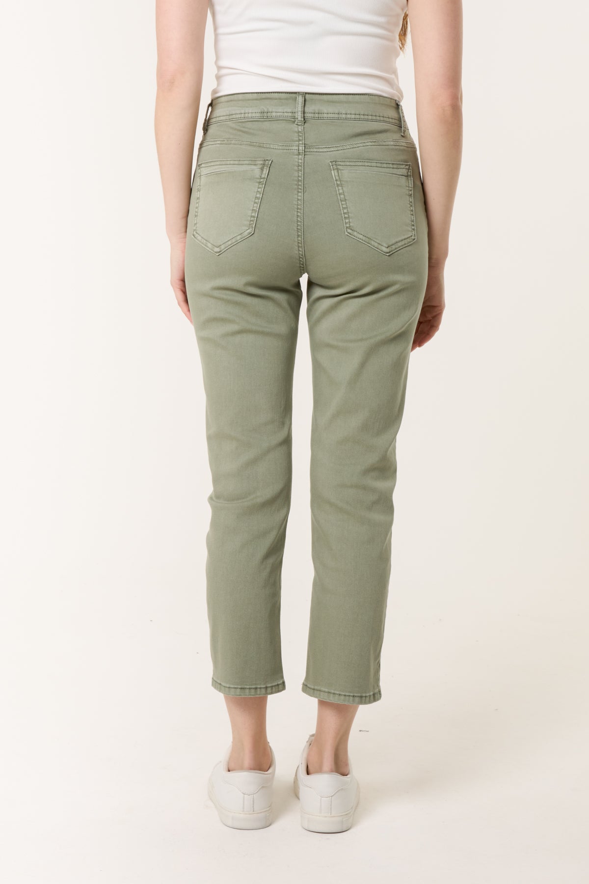 Button Front Capri Trouser