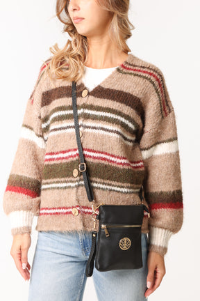 Gold Detail Cross Body Pouch Purse