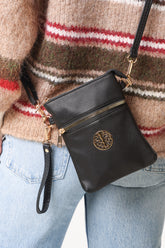 Gold Detail Cross Body Pouch Purse
