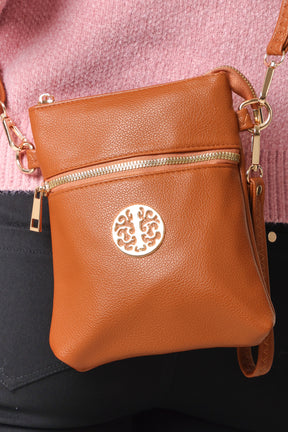 Gold Detail Cross Body Pouch Purse