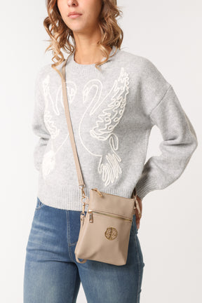 Gold Detail Cross Body Pouch Purse