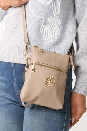 Gold Detail Cross Body Pouch Purse