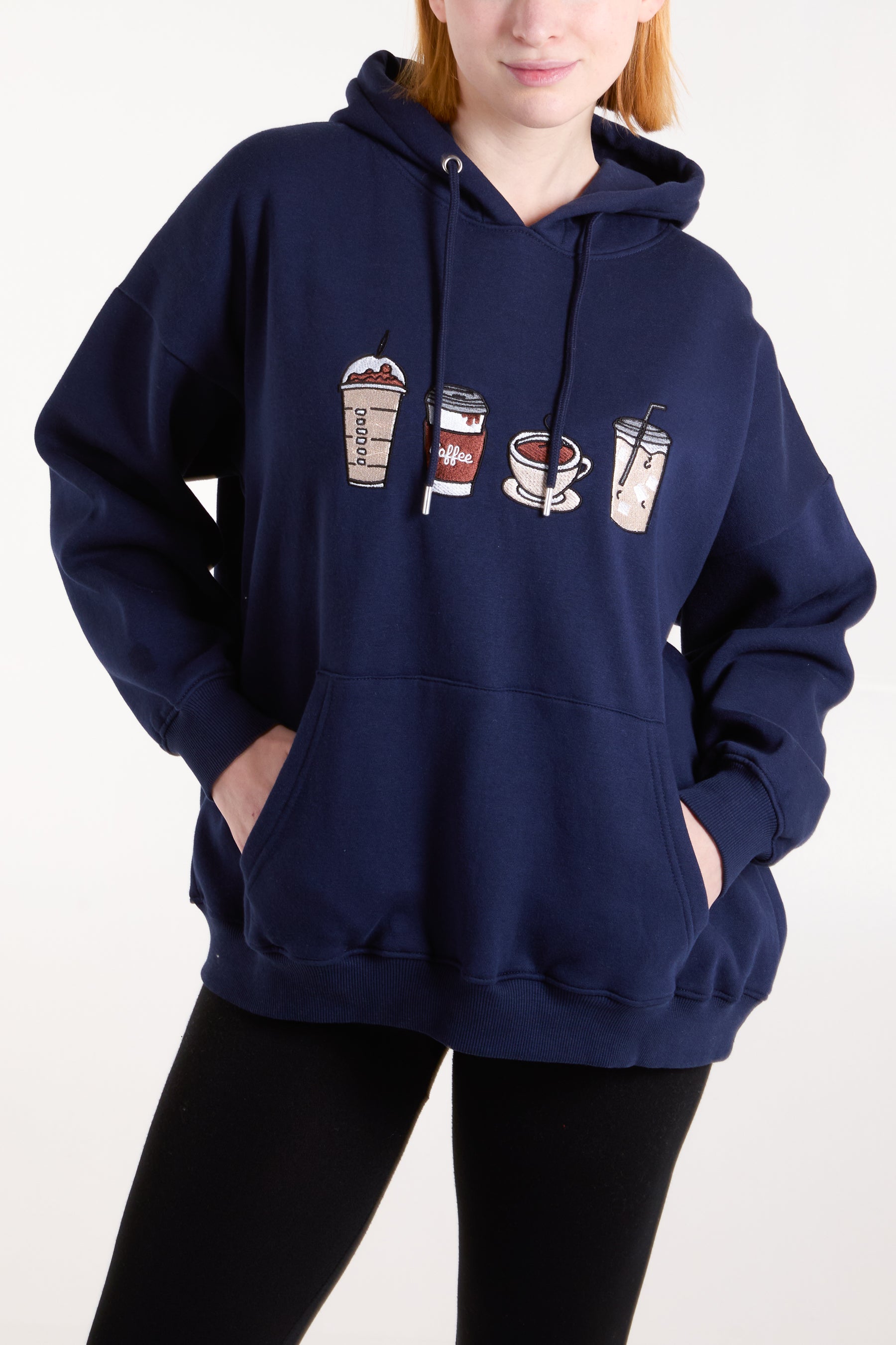 Coffee Embroidered Hoodie