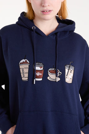 Coffee Embroidered Hoodie