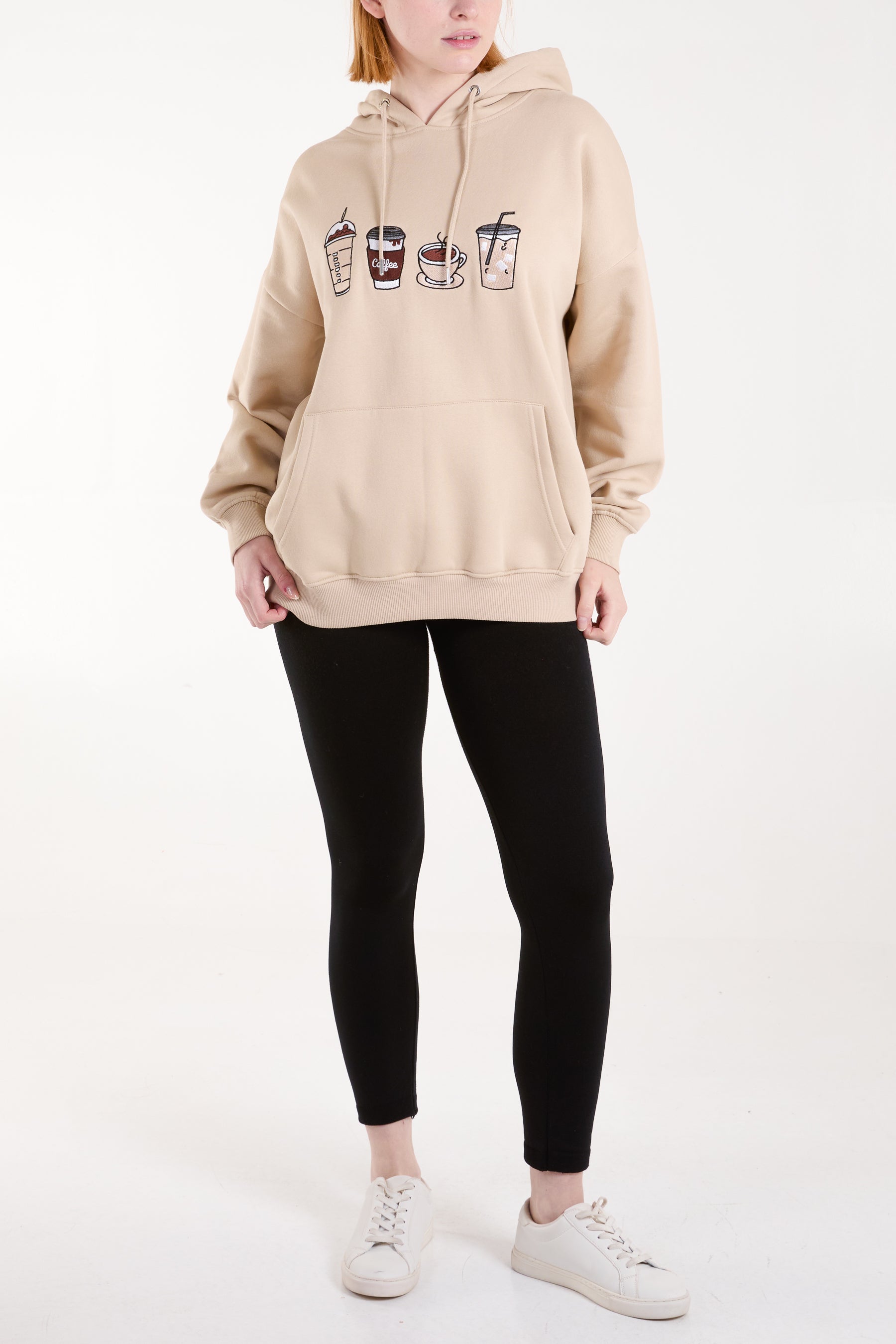 Coffee Embroidered Hoodie