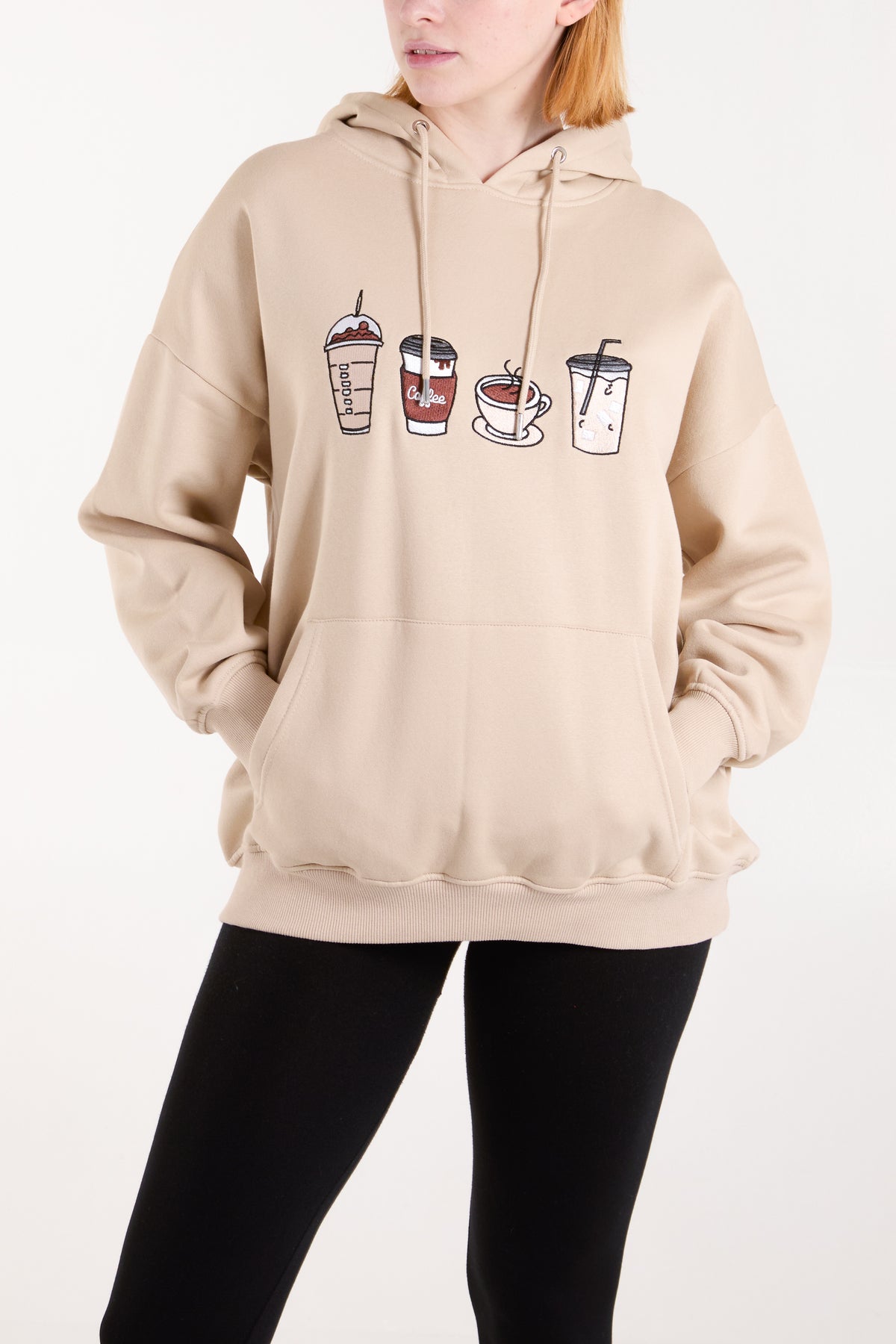 Coffee Embroidered Hoodie