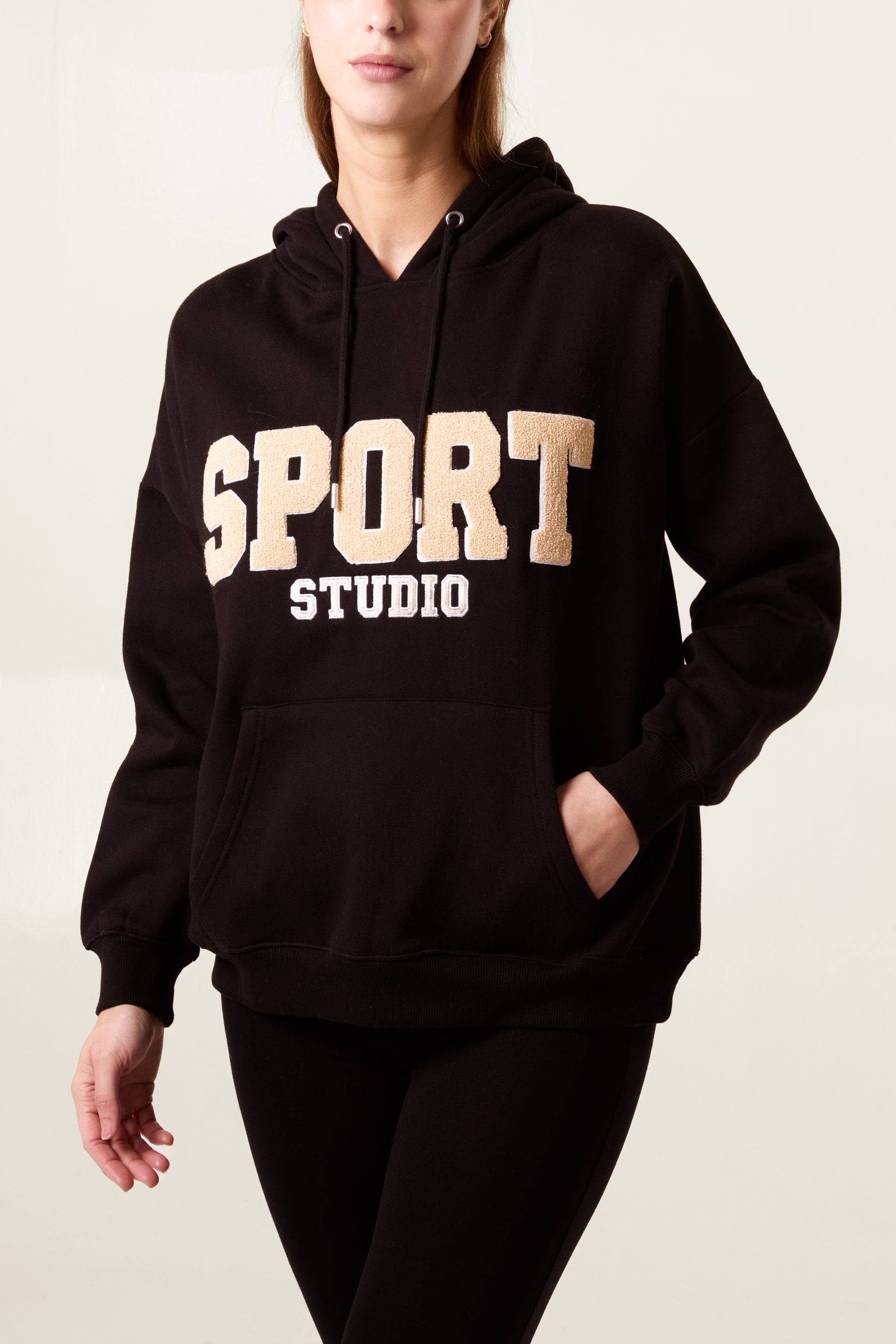 Flocking 'Sport Studio' Logo Hoodie