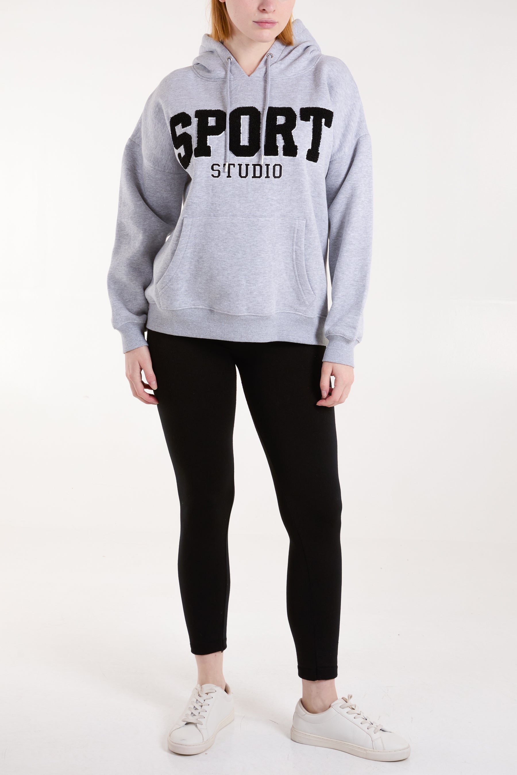 Flocking 'Sport Studio' Logo Hoodie