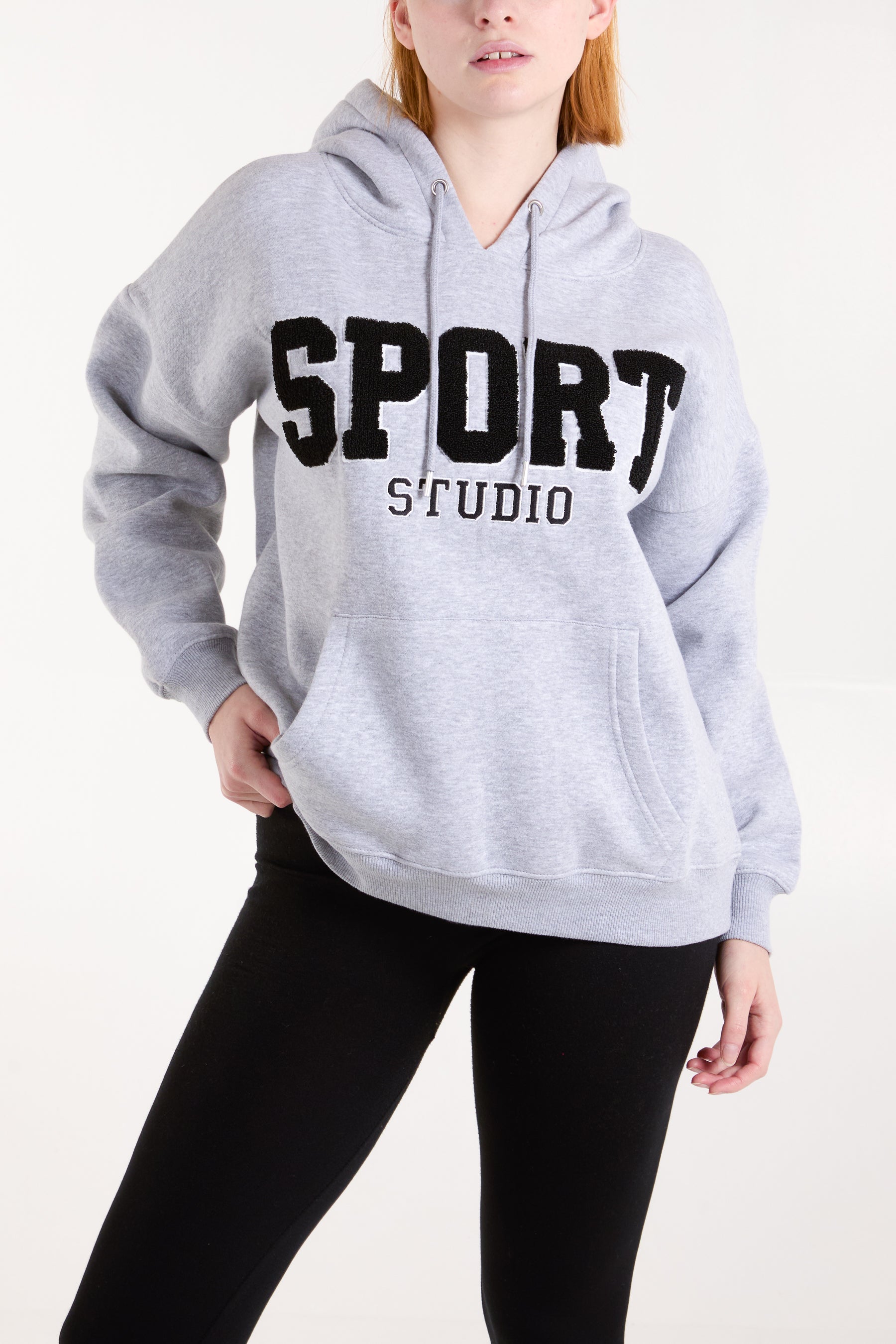 Flocking 'Sport Studio' Logo Hoodie