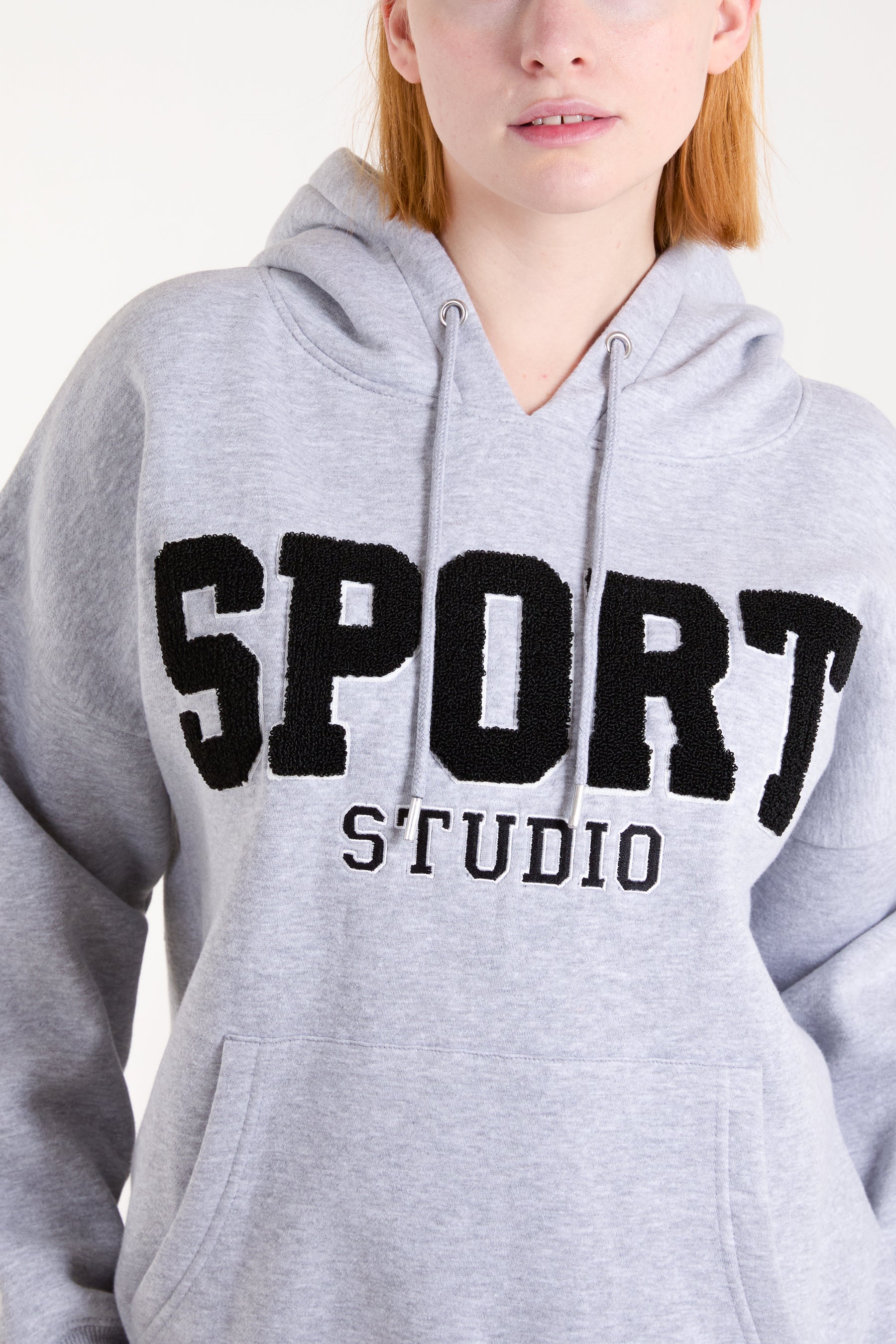 Flocking 'Sport Studio' Logo Hoodie