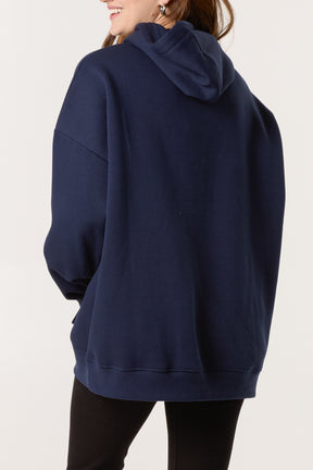 'Sunday' Denim Applique Hoodie