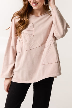 Stone Wash Bow Sweatshirt