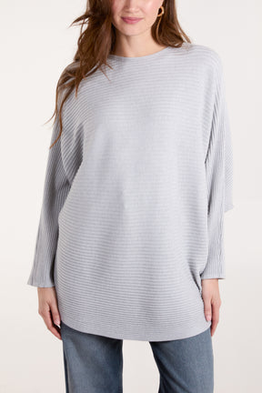 Slant Neck Ribbed Jumper