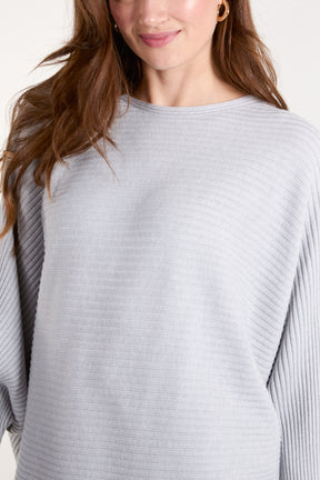 Slant Neck Ribbed Jumper