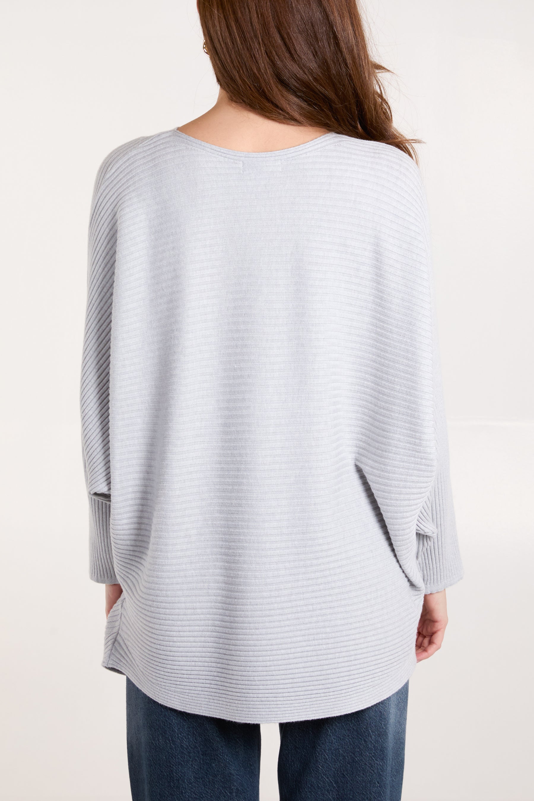 Slant Neck Ribbed Jumper