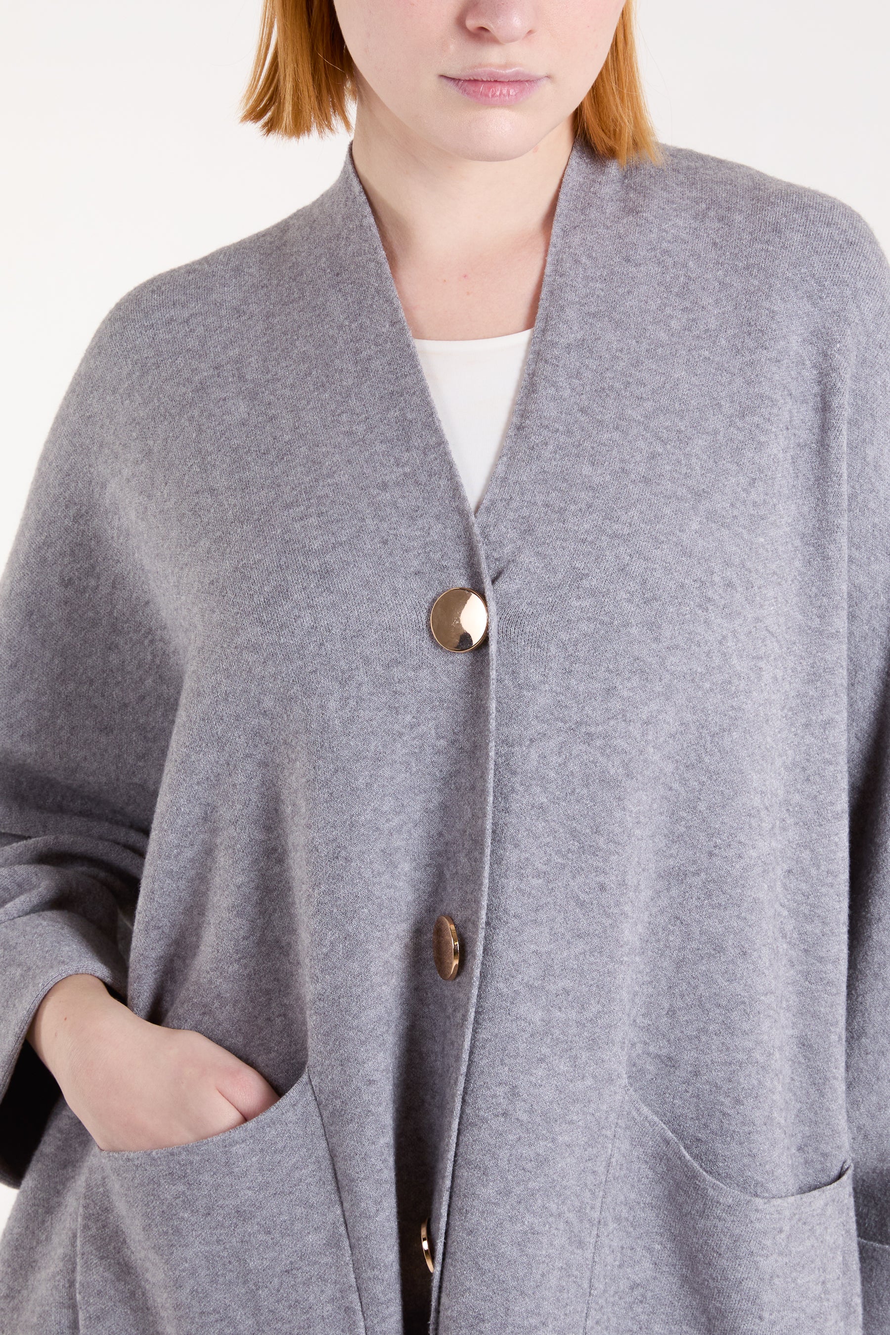 Button Front Pocket Cardigan