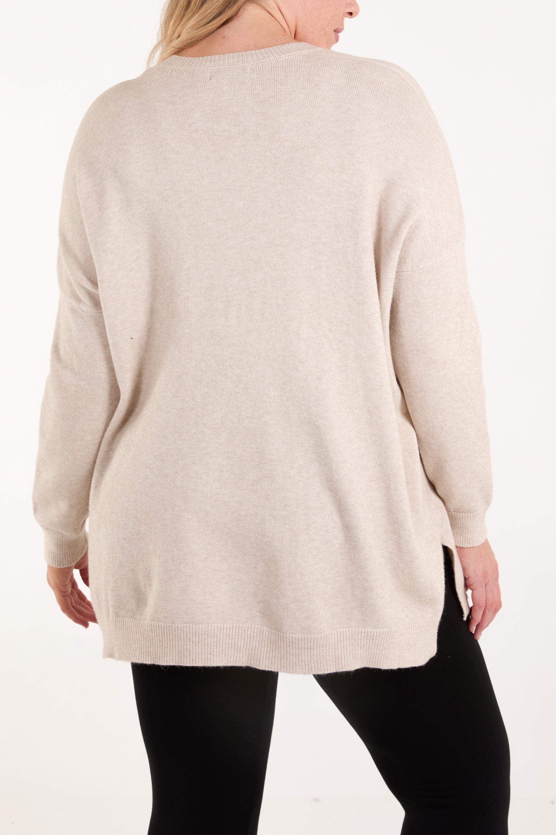 V-Neck Sparkly Pocket Jumper