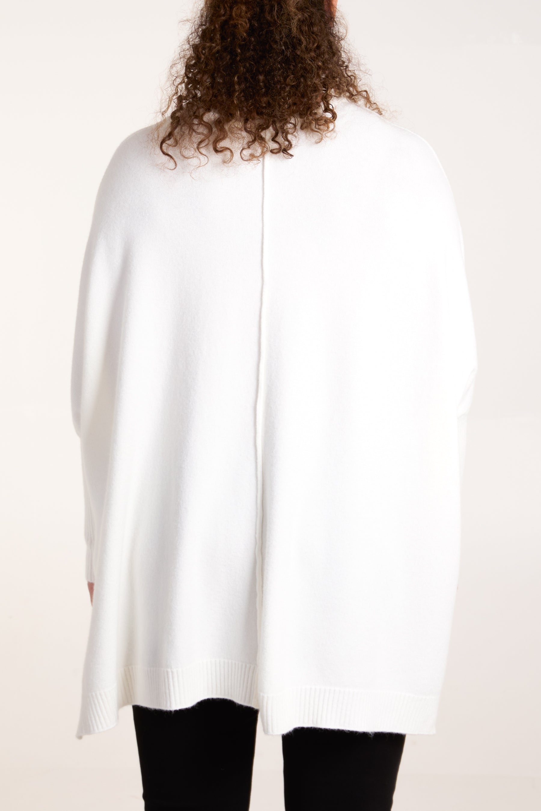 Seam Front Round Neck Relaxed Jumper