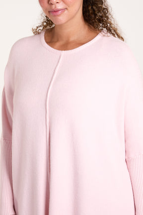 Seam Front Round Neck Relaxed Jumper