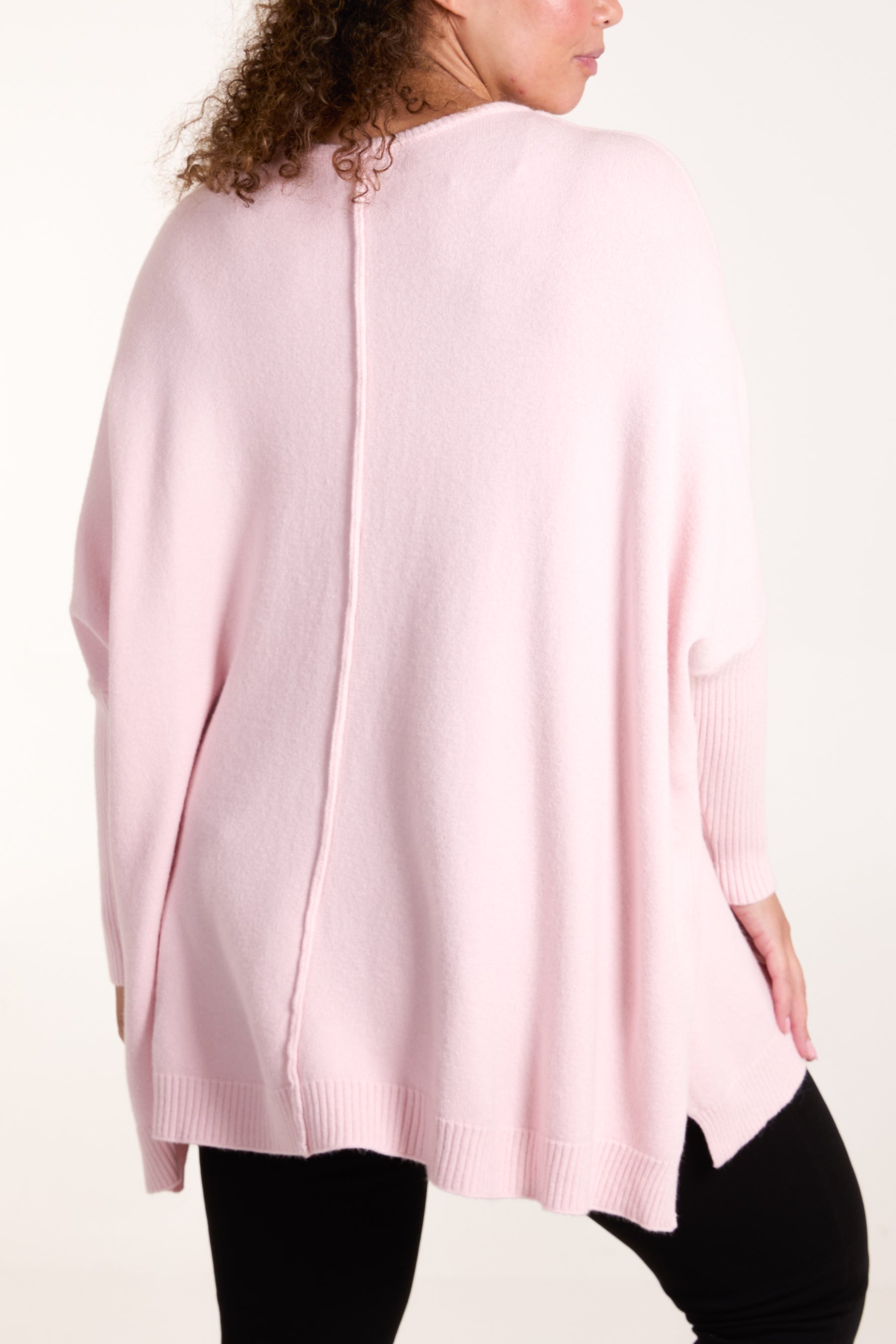 Seam Front Round Neck Relaxed Jumper