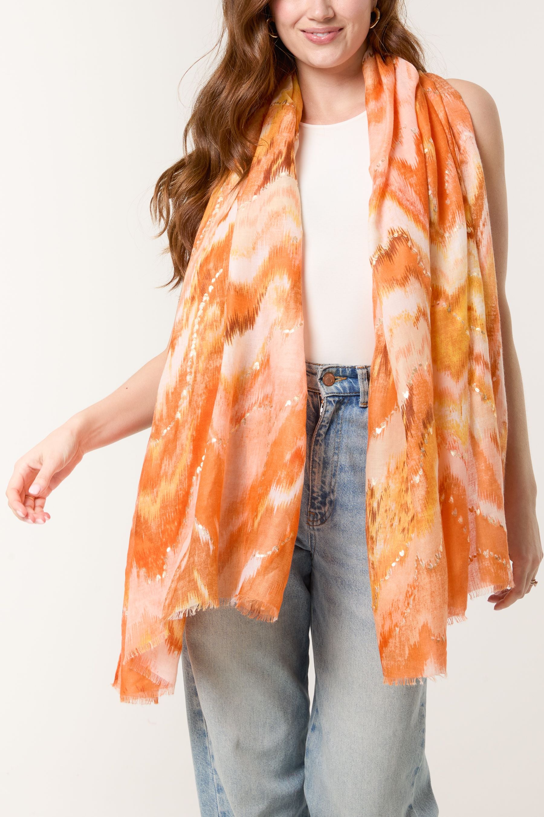 Abstract Printed & Foil Scarf