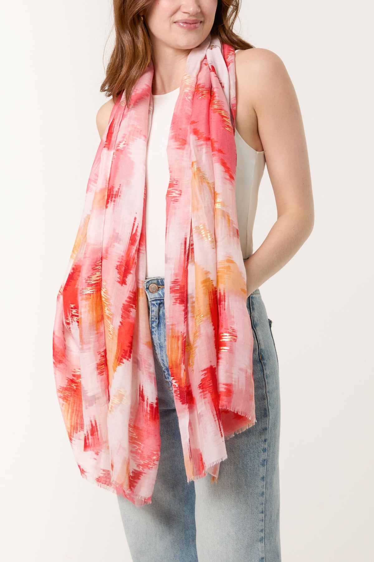 Paint Print & Foil Scarf