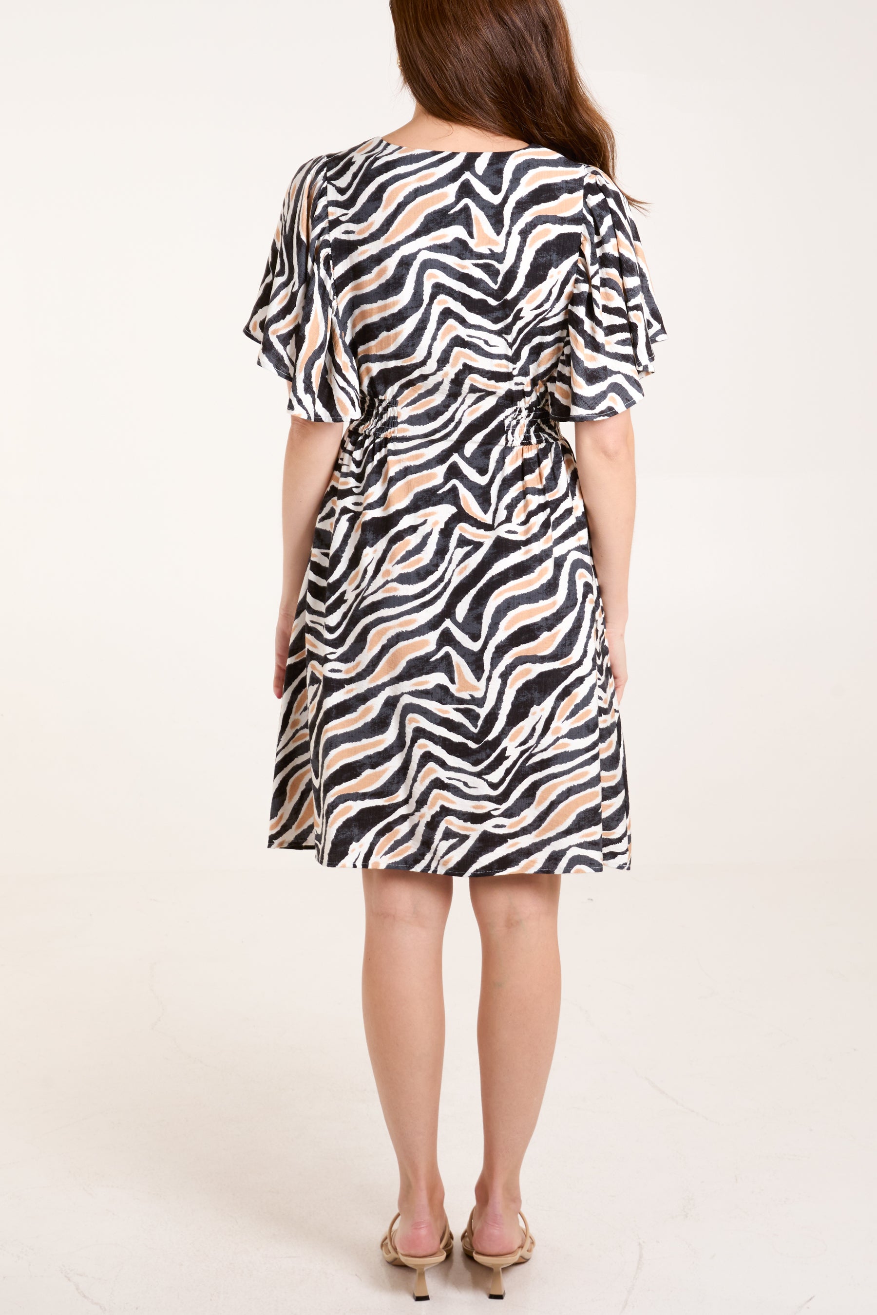 Animal Print Coconut Button Through Dress