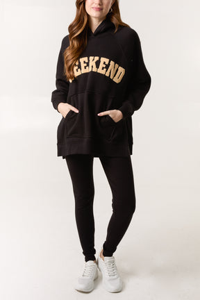 'Weekend' Applique Hoodie & Legging Set