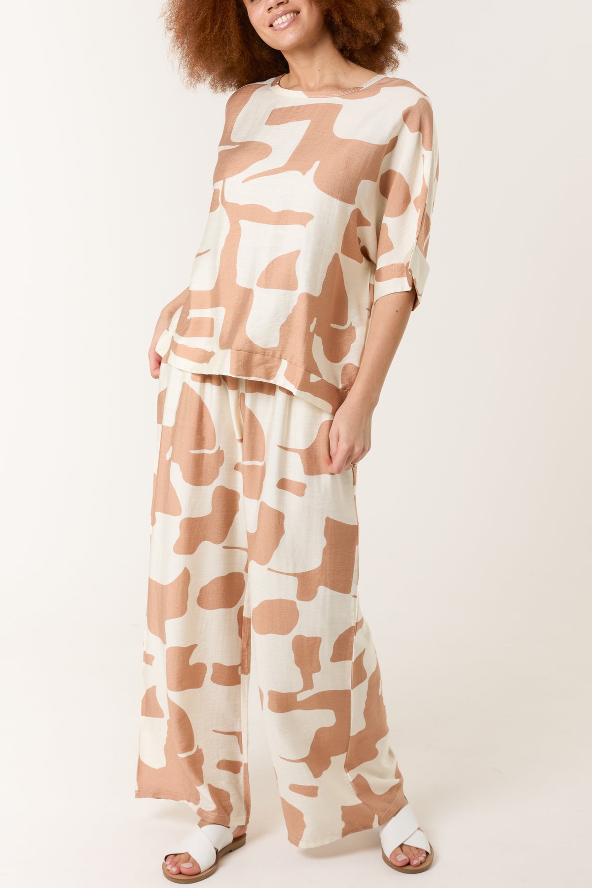 Abstract Relaxed Top & Trouser Set