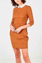 Collar Long Sleeve Tulip Dress