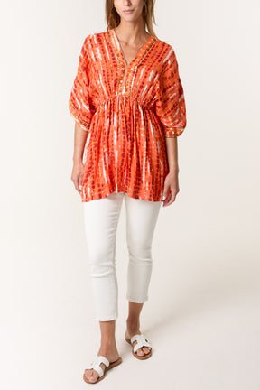 Gold Embellished Smock Top