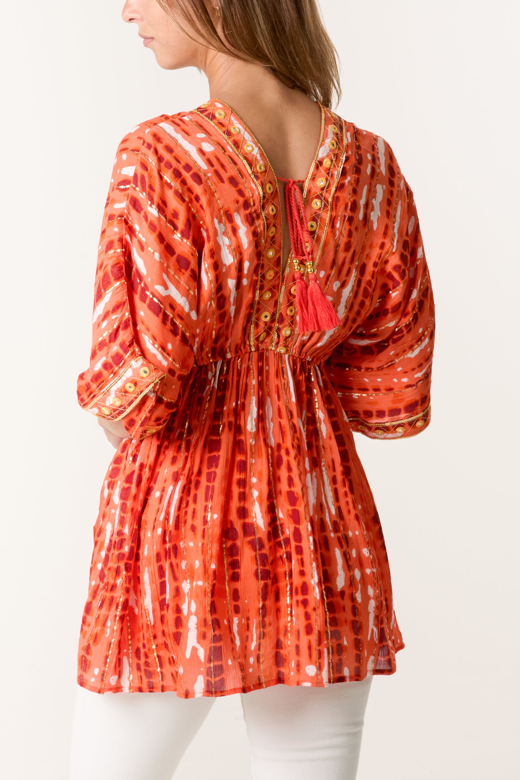 Gold Embellished Smock Top