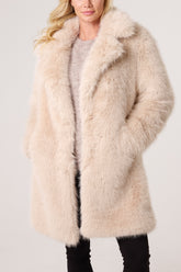 Faux Fur Mid Length Coat