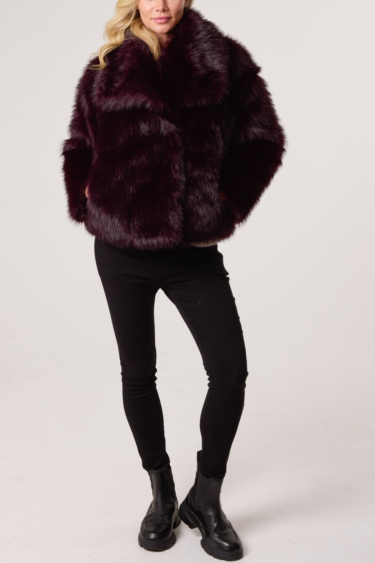Faux Fur Cropped Coat