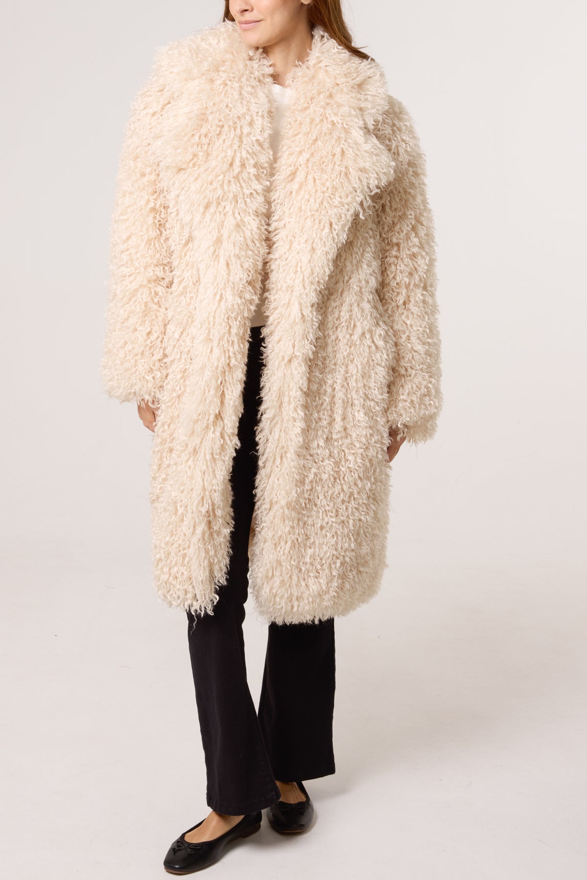 Mongolian Faux Fur Long Coat