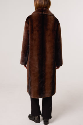 Plush Faux Fur Midi Coat