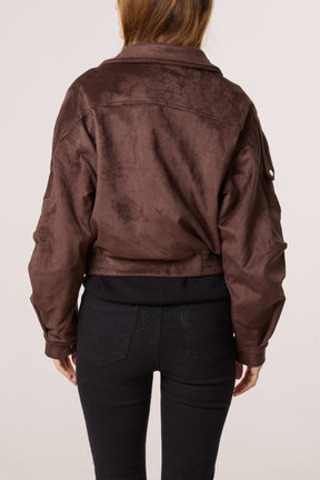 Faux Suede Biker Jacket